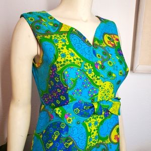Vintage 60s Psychedelic Maxi Dress Bold